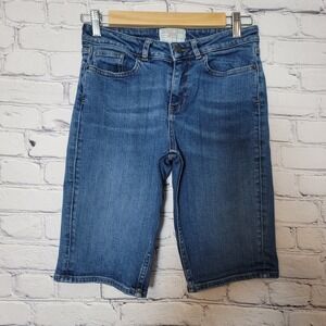 FatFace Denim Bermuda Shorts Womens 4 Blue Medium Wash Knee Length Jean Shorts